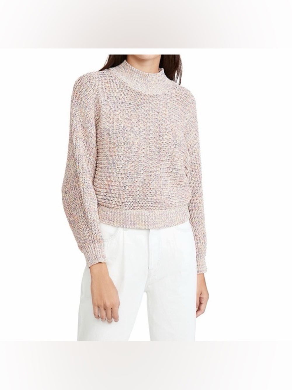 BB Dakota by Steve Madden Pink Multicolor Mock Neck Sweater
